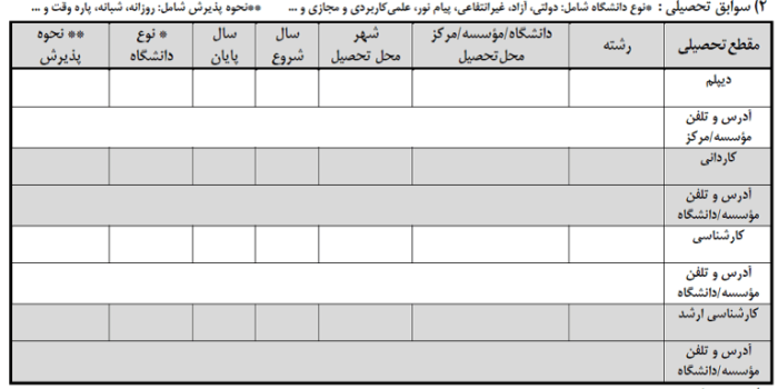 فرم صلاحیت عمومی آزمون دکتری